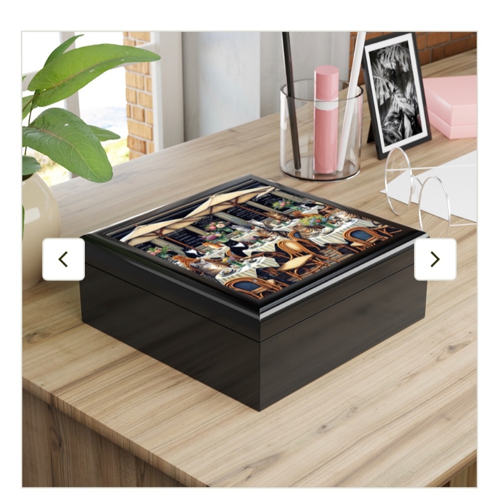 Cat’s Cafe Jewelry/Trinket/Cat Keepsake Box